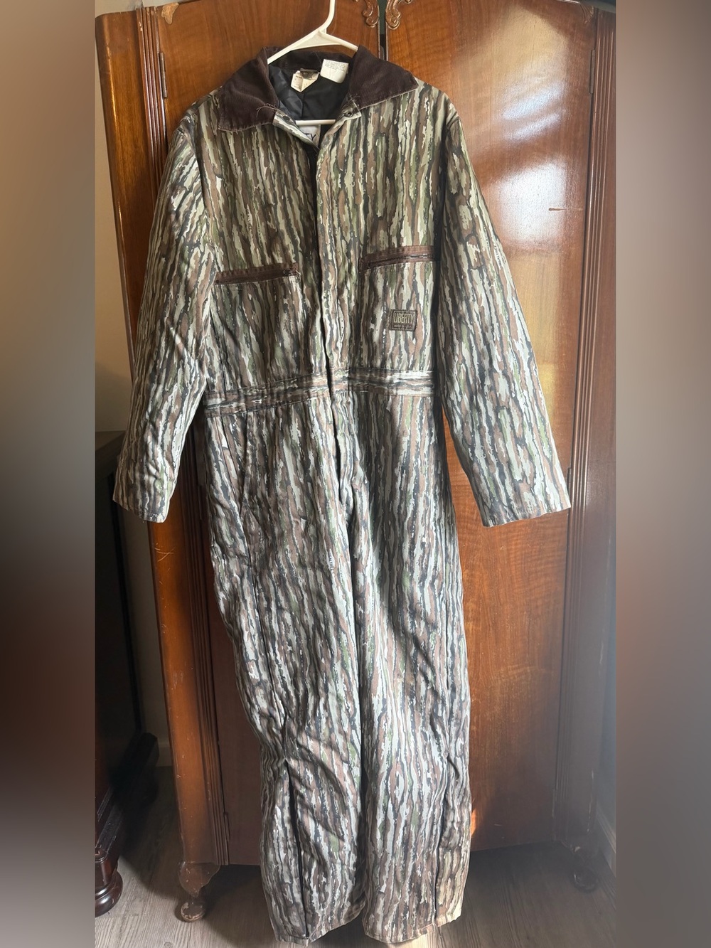 Liberty Women's Long Overalls in long camo pattern